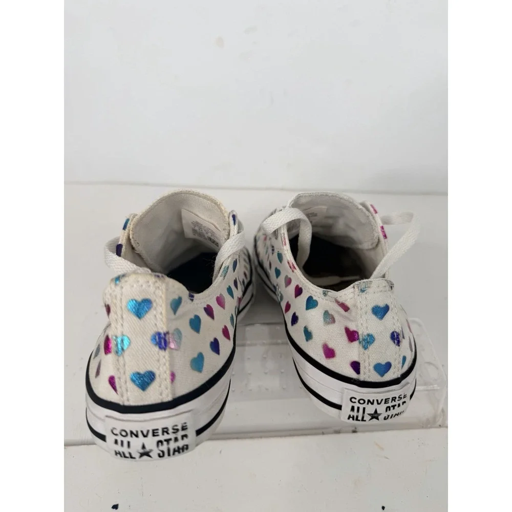 Converse All Star Youth Sz 3 Chuck Taylor Black Multicolor Hearts High Top Shoes
